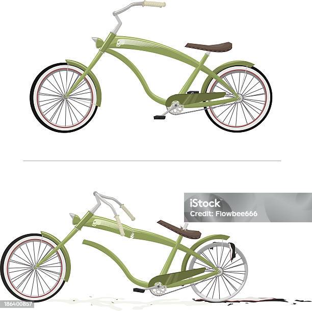 Grünen Fahrrad Alten Und Neuen Stock Vektor Art und mehr Bilder von Fahrrad - Fahrrad, Funktionsuntüchtig, Radfahren