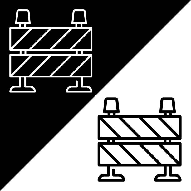 Barrier Vector Icon, Lineal style icon, from Work in Progress icons collection, isolated on Black and white Background. Barrier Vector Icon, Lineal style icon, from Work in Progress icons collection, isolated on Black and white Background. hardhat roadblock boundary barricade stock illustrations