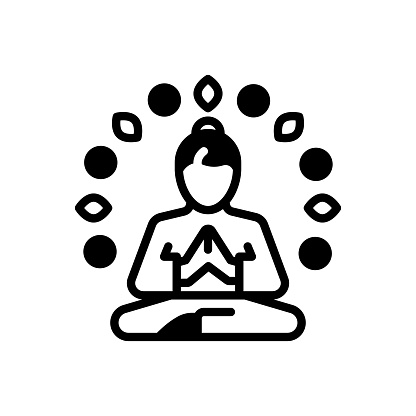 Icon for wellness, spirituality, yoga, relax, summation, wellbeing, exercise, fitness, meditation, workout, relaxation