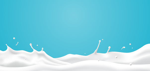 Abstract wave milk on blue background, vector illustration and design.
