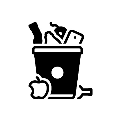 Icon for waste, worthless, decayed, recycling, dispose, rubbish, trash, garbage, wastebasket, trash bin, dustbin