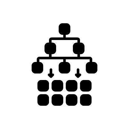 Icon for workflow, hierarchical, structure, arrangement, organization, network, connections, sitemap, flowchart