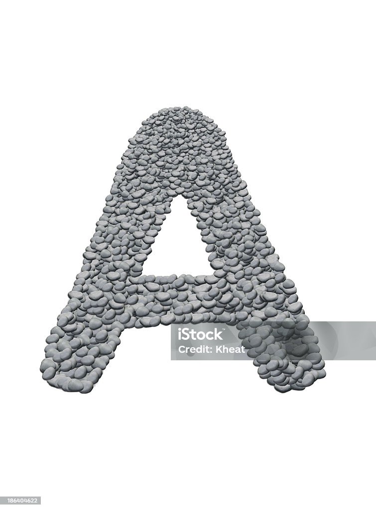 Alfabeto con texture pietra - Foto stock royalty-free di Carattere tipografico