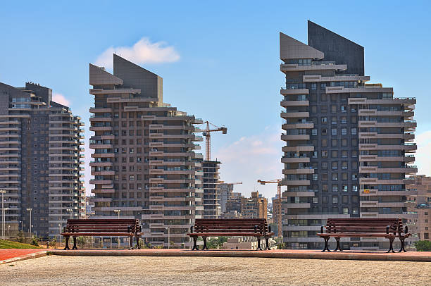 Modern residential buildings in Ashdod, Israel.