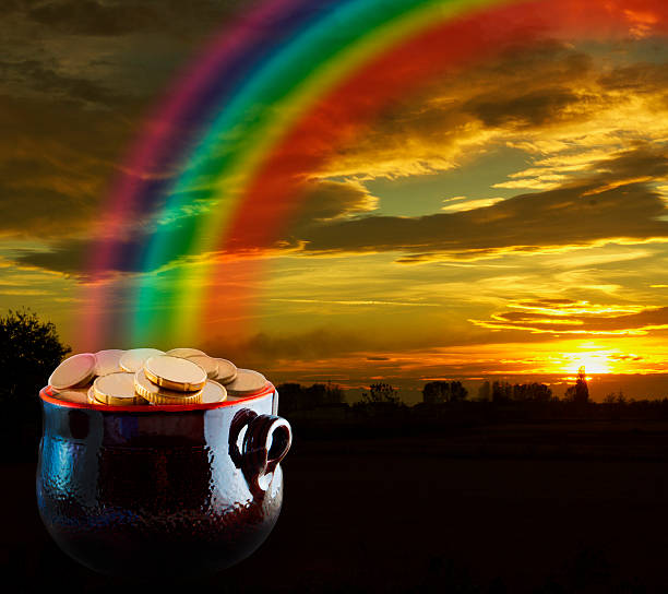 istock Gold at the end of rainbow 186405538