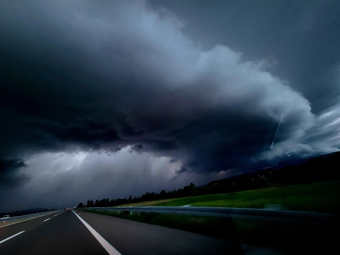 Ring storm formation over the highway