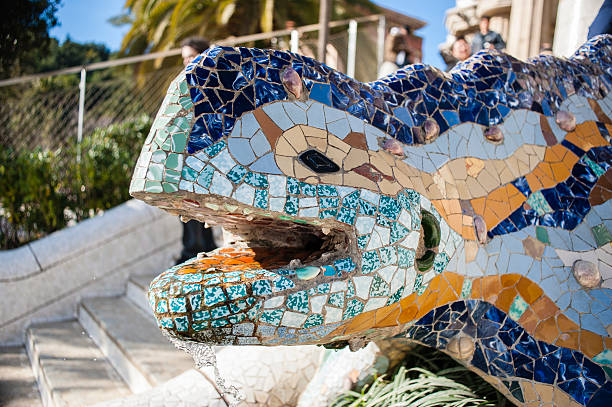 istock Gaudi's Lizard mosaic sculpture in the Parc Guell, Barcelona 186406999