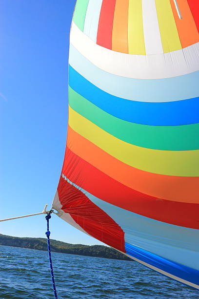 istock The wind has filled colorful spinnaker sail 186407181