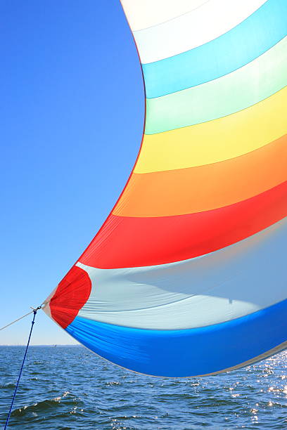 istock The wind has filled colorful spinnaker sail 186407251