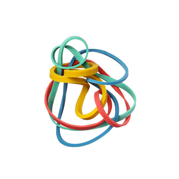istock Tangled colorful elastic rubber bands isolated 186407455
