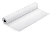 Large roll of blank white paper on a white background
