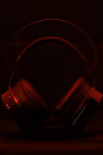 istock Headphones on red background 186409905