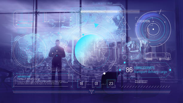 istock Infographics on the topic of transport transportation, cargo tracking. 1864100010