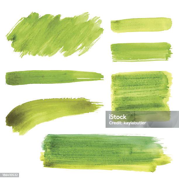 Vector Paint Strokes And Backgrounds Stock Illustration - Download Image Now - Watercolor Painting, Watercolor Paints, Paintbrush