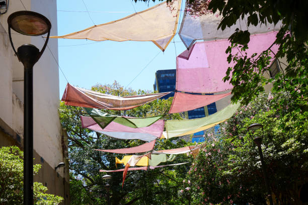 istock Colourful Tarps hang over Buenos Aires Street 1864107383
