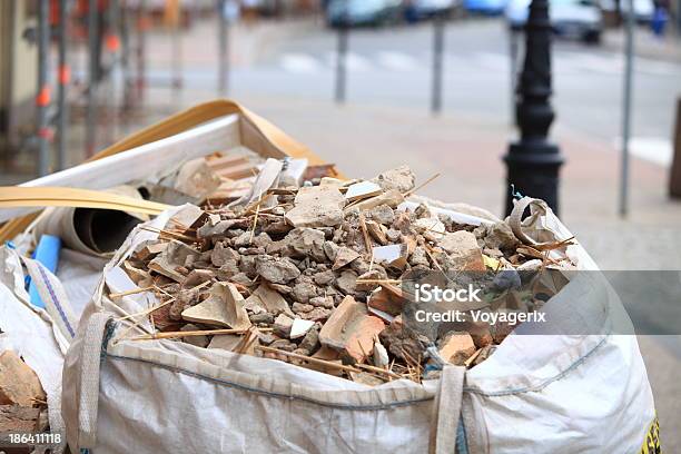 Full Construction Waste Debris Bags Stock Photo - Download Image Now - Bag, Brick, Construction Industry