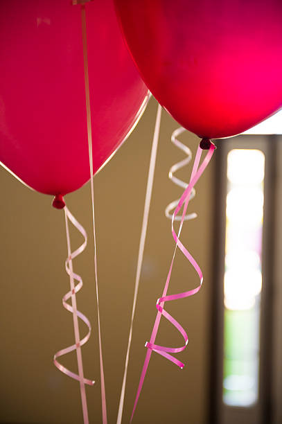 Red party balloons stock photo