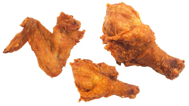 istock Image of fried chicken wings and drumsticks on a white background. 1864120657