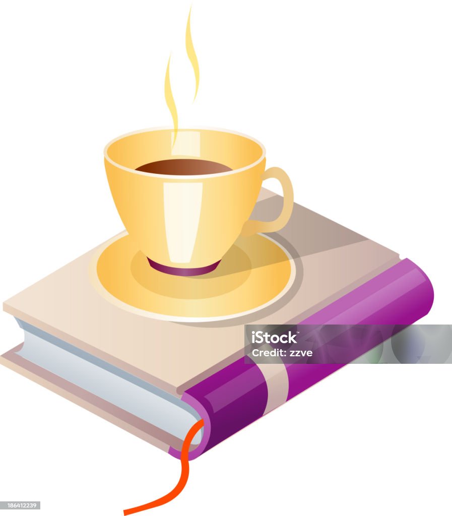 Vektor icon Buch und Kaffee - Lizenzfrei Buch Vektorgrafik