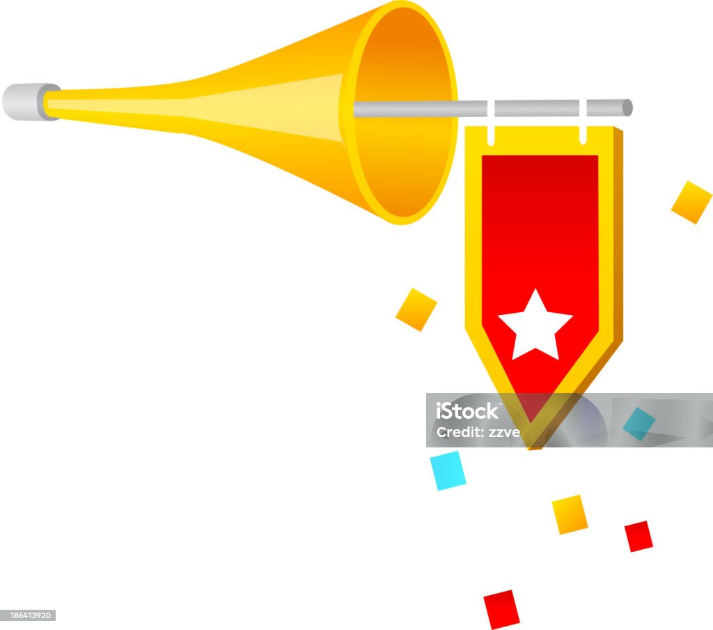 Vektor icon horn und Flagge - Lizenzfrei ClipArt Vektorgrafik