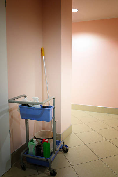 istock trolley for cleaner with equipments indoor 186418417