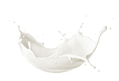 Hemisphere milk splash isolated on white background