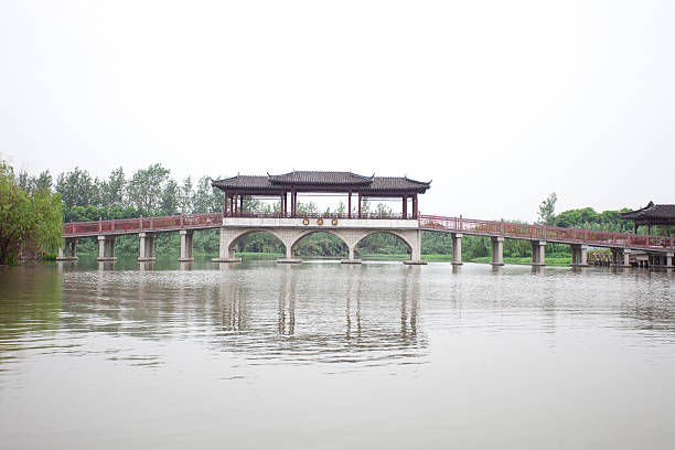 istock vintage chinese wood bridge 186420662