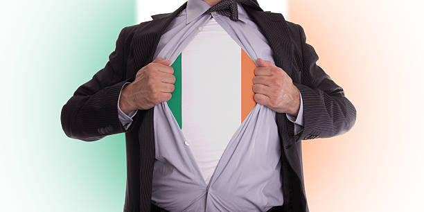 istock Business man with Irish flag t-shirt 186420870