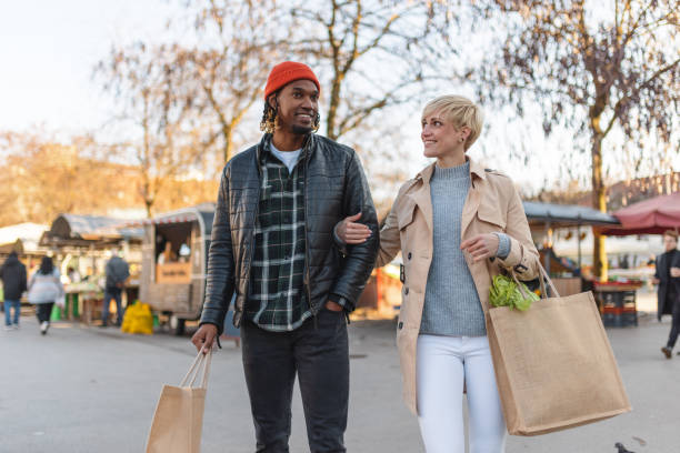 istock Enjoying a Stroll After Sustainable Shopping 1864220269