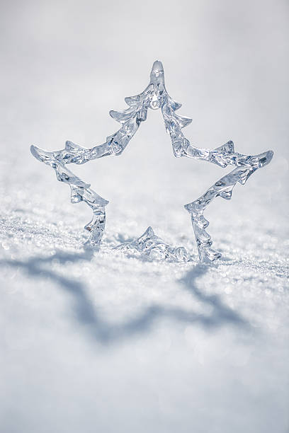 istock Silver Christmas star on snow 186422590