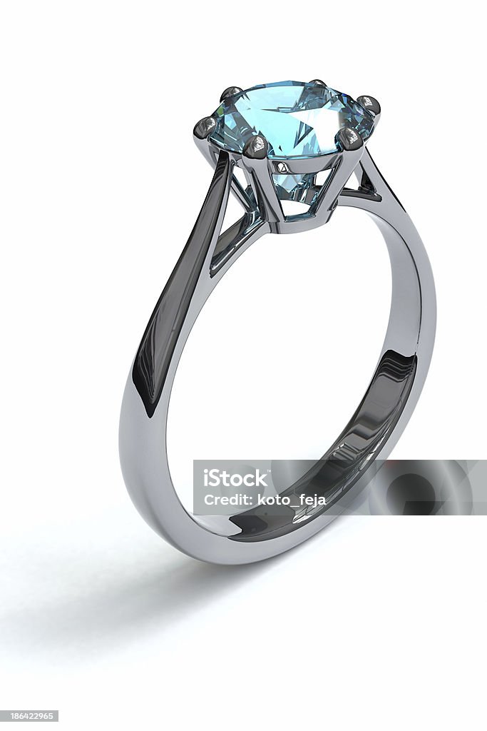 Silber ring mit Edelstein - Lizenzfrei Diamant Stock-Foto