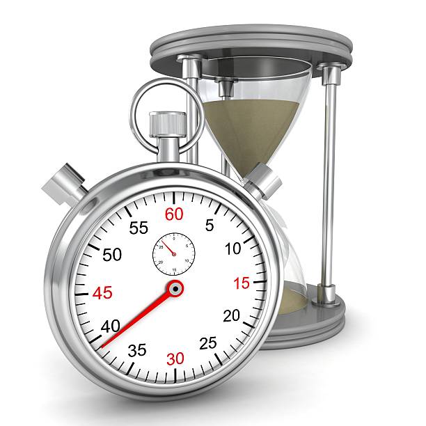 istock hourglass and stopwatch on white background 186423400