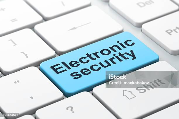 Concepto De Privacidad Seguridad Electrónico En La Computadora Teclado Backgr Foto de stock y más banco de imágenes de Abstracto