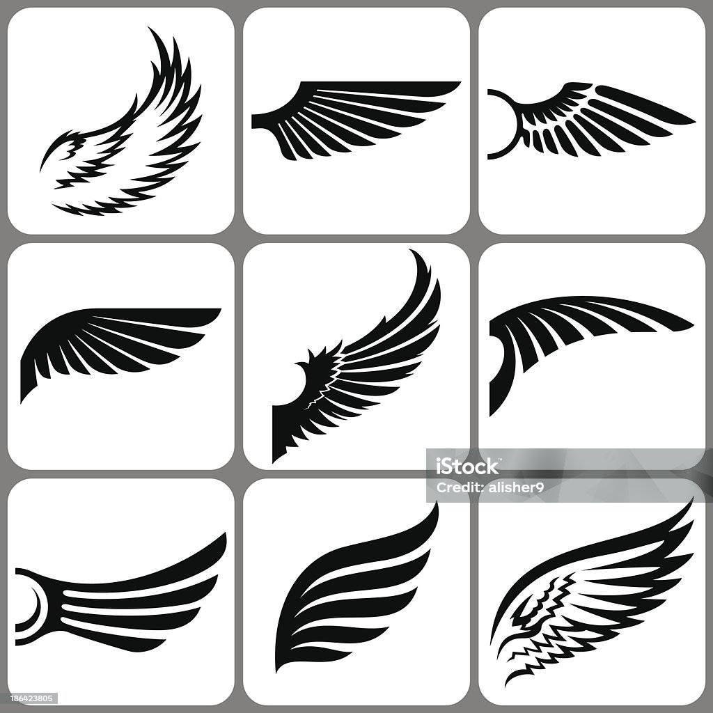 羽のセット - 動物の翼のロイヤリティフリーベクトルアート