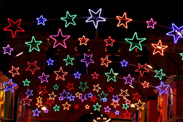 istock christmas (Xmas) decoration with stars with black background 1864243704