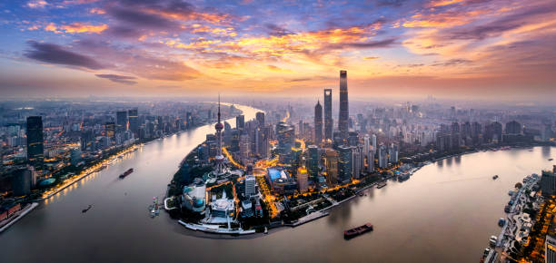 istock Aerial view Shanghai downtown skyline panorama in China 1864245815