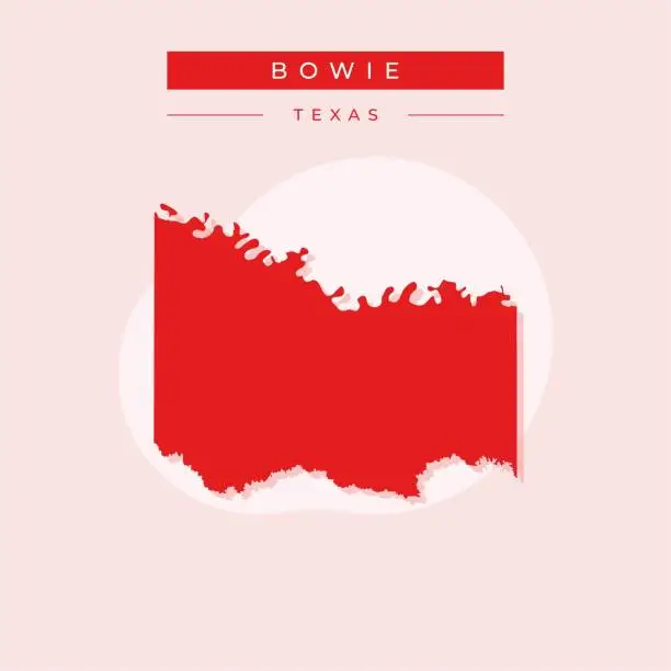 Vector illustration of Vector illustration vector of Bowie map Texas