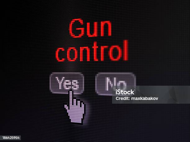 Safety Concept Gun Control On Digital Computer Screen Stock Photo - Download Image Now