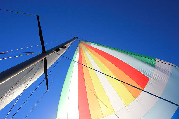 istock The wind has filled colorful spinnaker sail 186427542