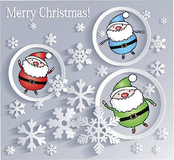 Merry Christmas! Card with Fathers Frost vector art illustration