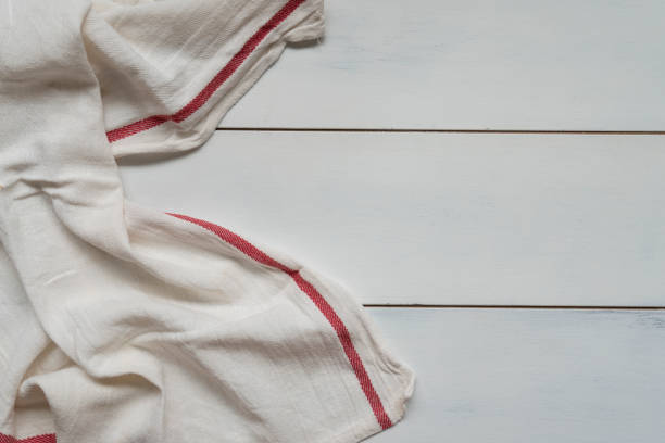 istock Tablecloth on white wooden 1864299074