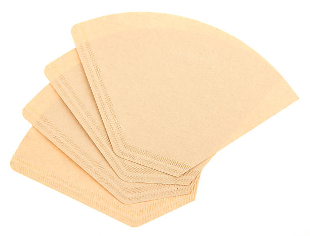 istock Four coffee filters isolated on a white background 186431491