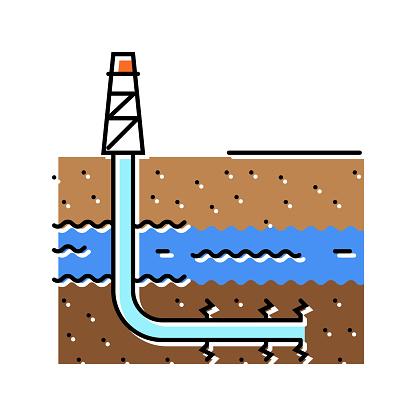 hydraulic fracturing petroleum engineer color icon vector. hydraulic fracturing petroleum engineer sign. isolated symbol illustration