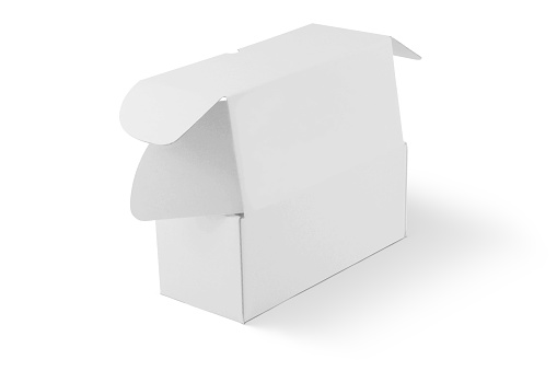 Rectangular Package Small Rectangular Package Box Mockup Isolated On White Background 3d ...
