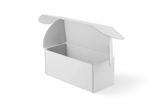 Rectangular Box Package Rectangular Package Box Mockup Isolated On White Background 3d ...