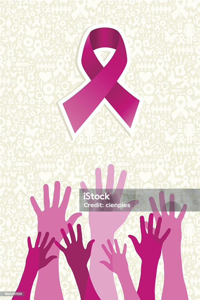 Różowa wstążka kobiety ręce wektorowe pliku. - Grafika wektorowa royalty-free (Bez ludzi)