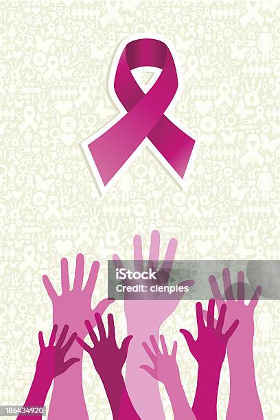 Różowa Wstążka Kobiety Ręce Wektorowe Pliku - Stockowe grafiki wektorowe i więcej obrazów Bez ludzi - Bez ludzi, Białe tło, Biały