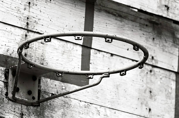 istock Old outdoor basketball hoop 186436598