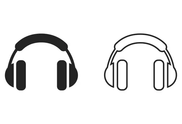 Vector illustration of Headphones Icons