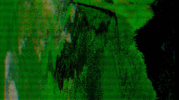 istock Glitch noise static television VFX pack. Visual video effects stripes background, CRT tv screen no signal glitch effect 1864367447